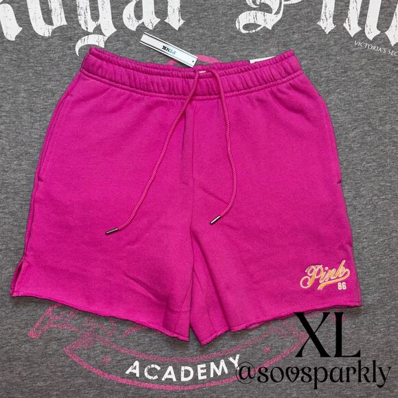 Victoria’s Secret PINK Limited Edition Pink Gossip Ivy Fleece Campus Shorts - XL - Picture 1 of 8